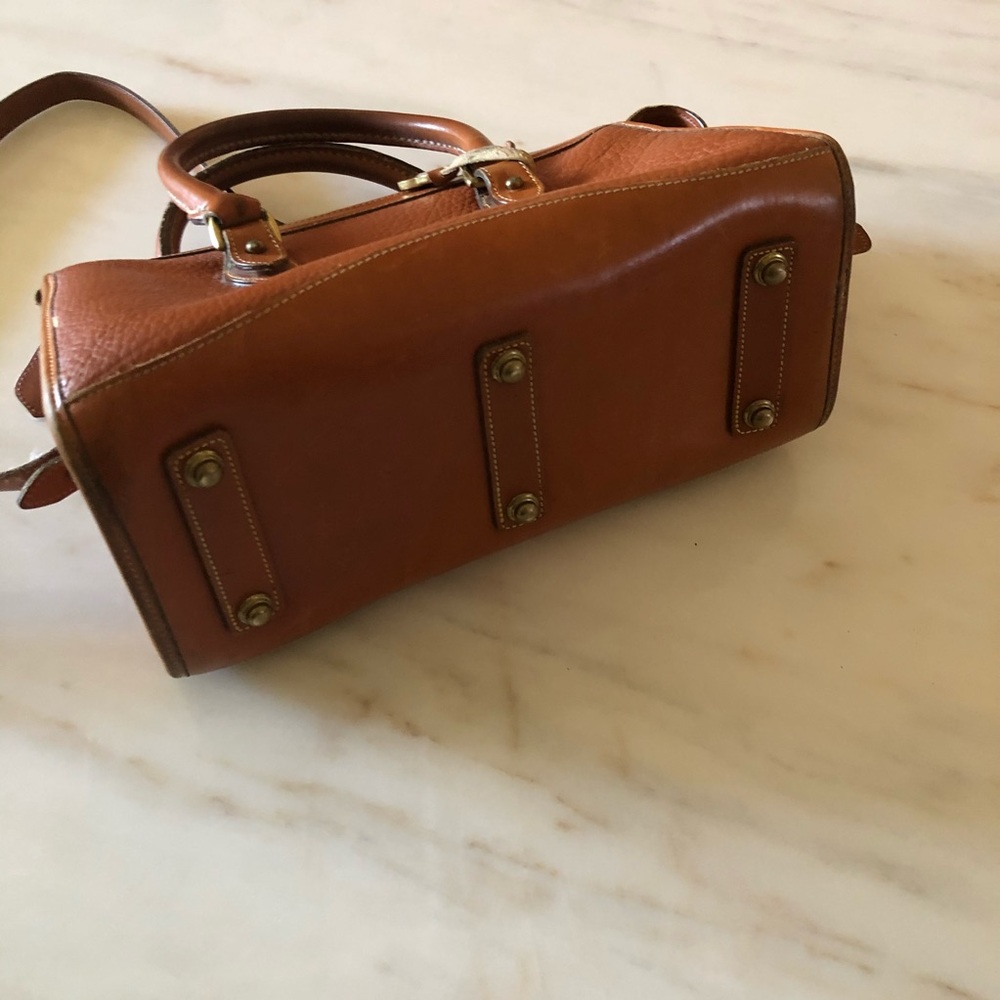 Dooney & Bourke Tan/Brown Pebbled Leather Satchel Crossbody - Picture 6 of 8